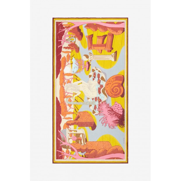 Inoui Editions medvilnės skara JARDIN YELLOW